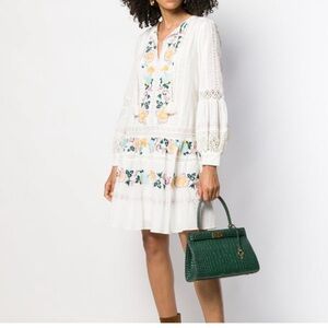 Tory Burch Long Sleeve Boho Mini Dress Size XL